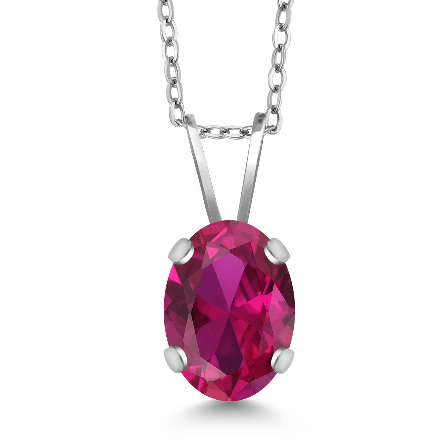 Created Ruby - July_Necklace in 14K White Gold
