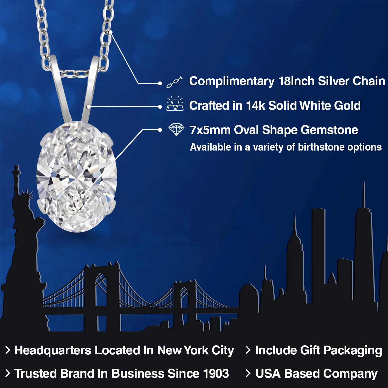 White Lab Grown Diamond - April_Necklace in 14K White Gold