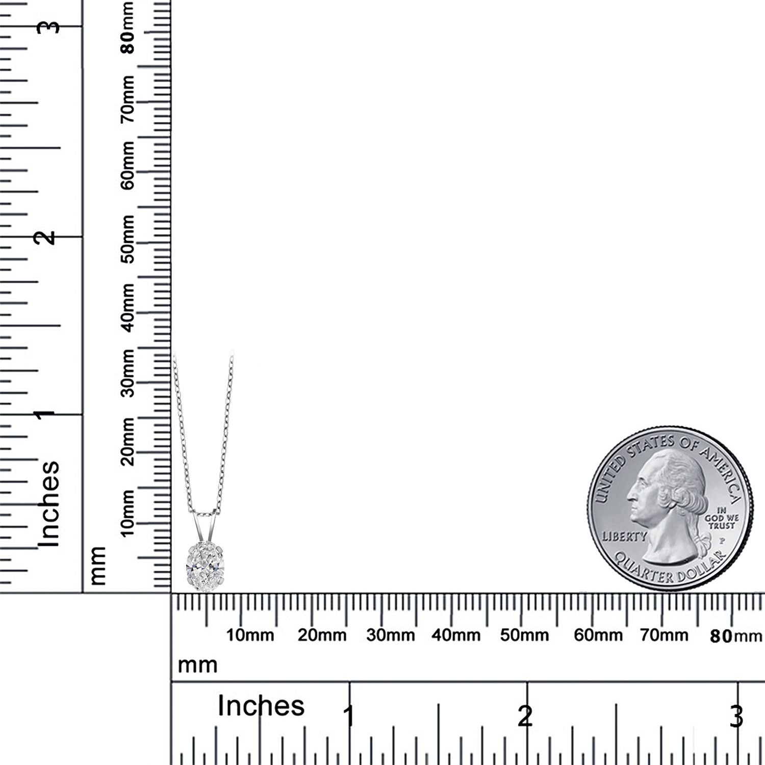 White Lab Grown Diamond - April_Necklace in 14K White Gold