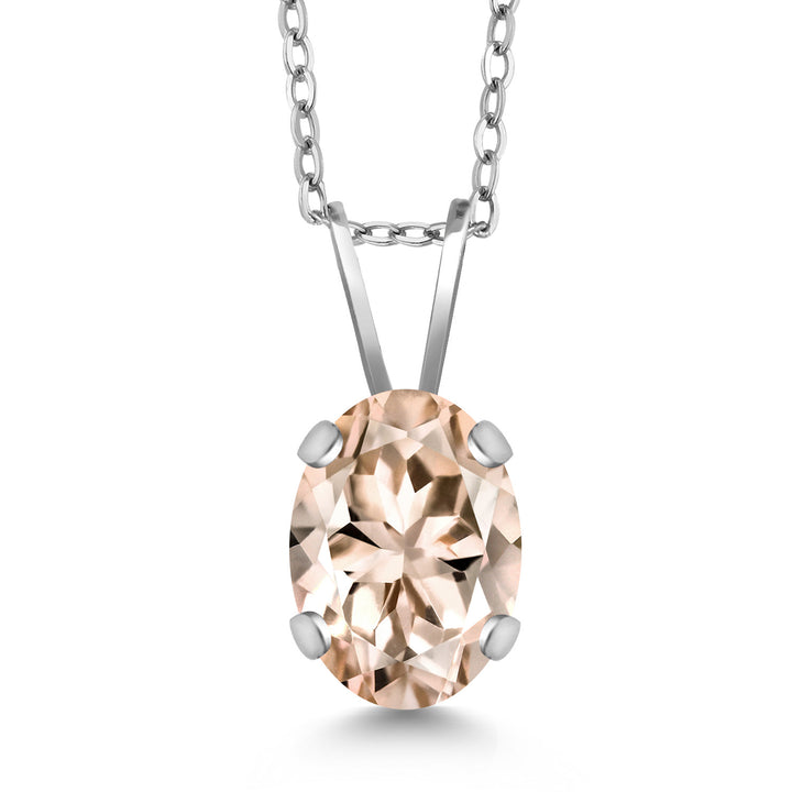 Morganite - October_Necklace in 14K White Gold