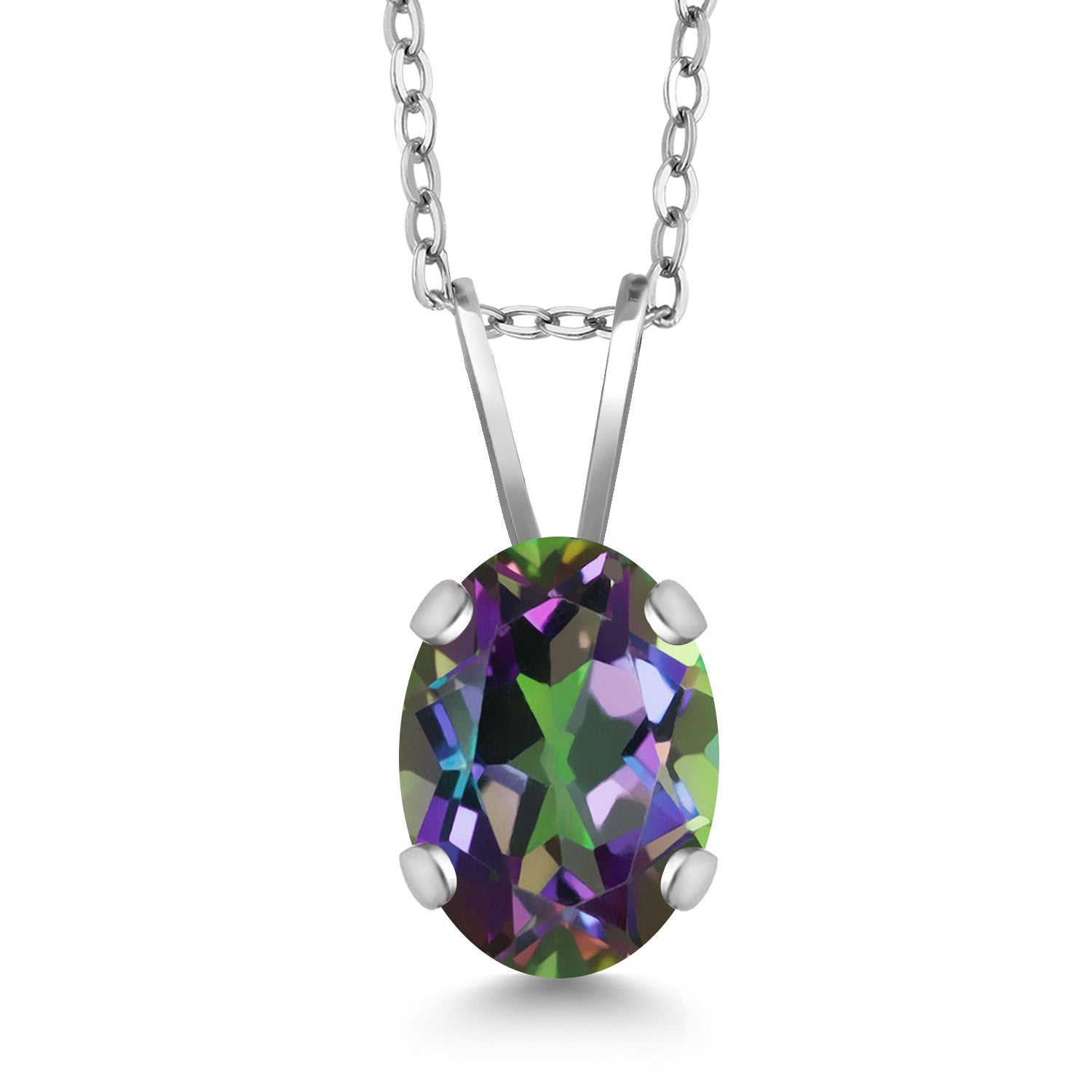 Green Mystic Topaz_Necklace in 14K White Gold
