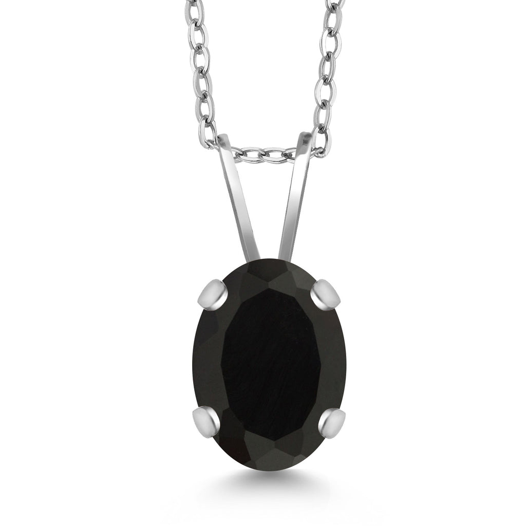 Onyx - December_Necklace in 14K White Gold