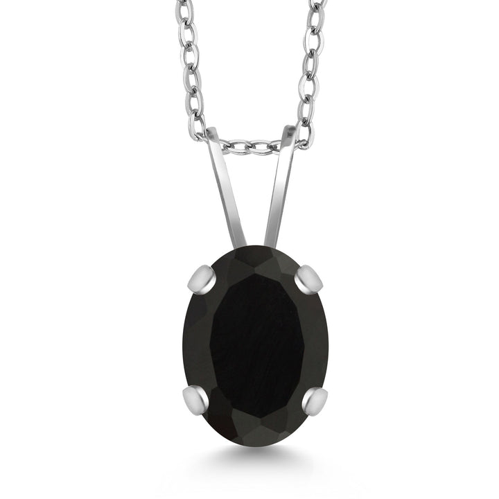 Onyx - December_Necklace in 14K White Gold