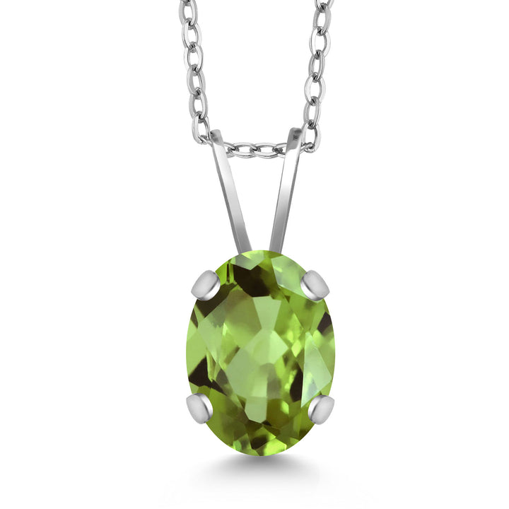 Peridot - August_Necklace in 14K White Gold