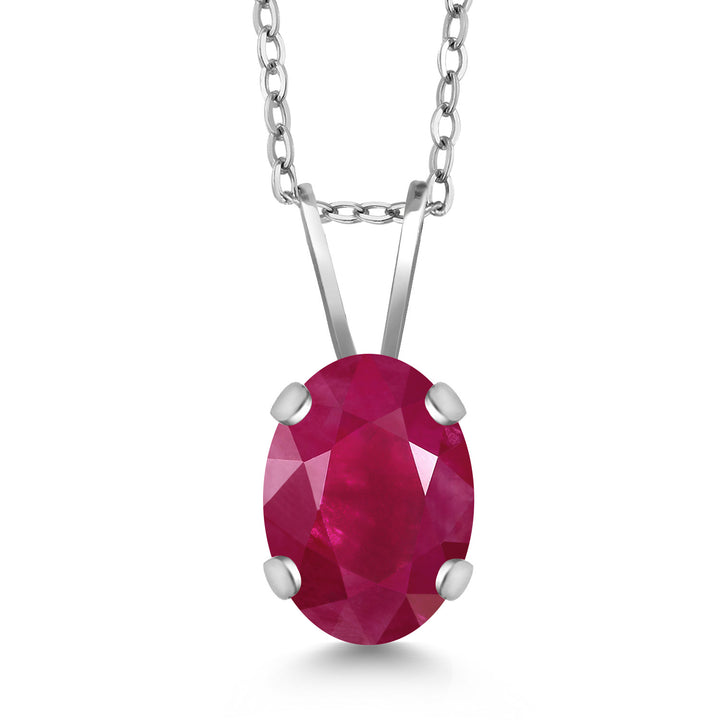 Ruby - July_Necklace in 14K White Gold