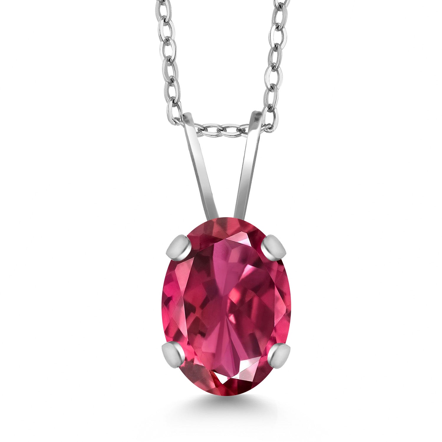 Pink Tourmaline - October_Necklace in 14K White Gold