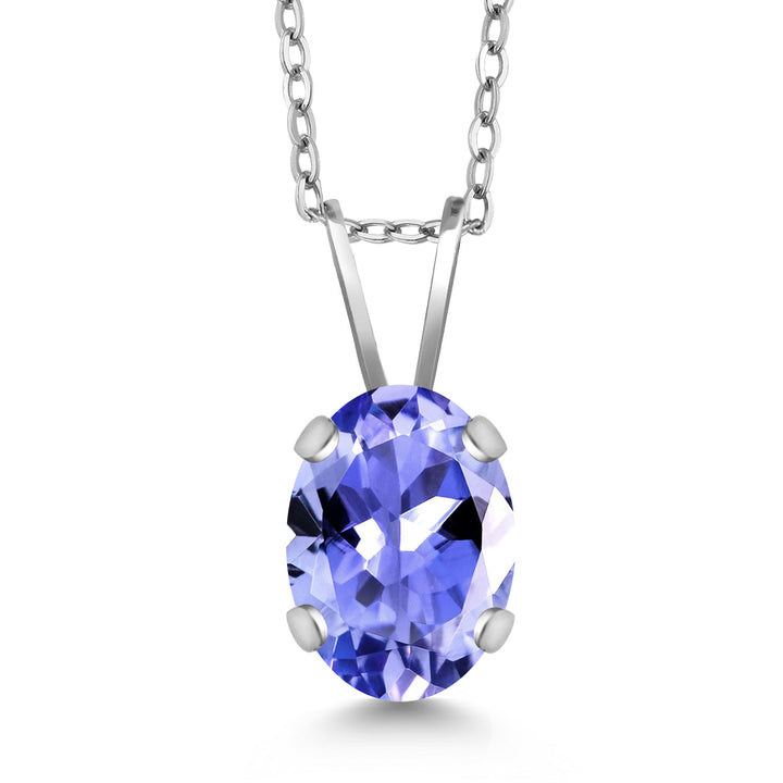 Tanzanite - December_Necklace in 14K White Gold