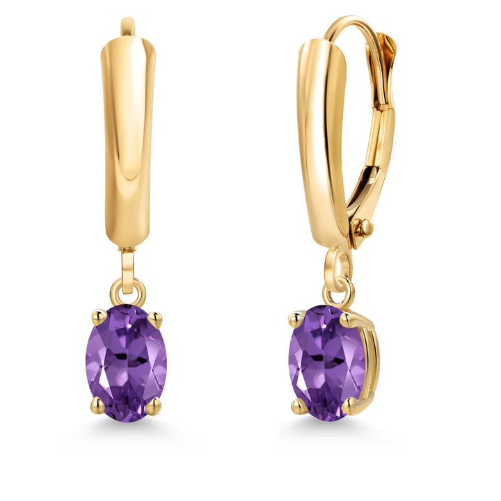Amethyst - February_Earrings in 14K Yellow Gold