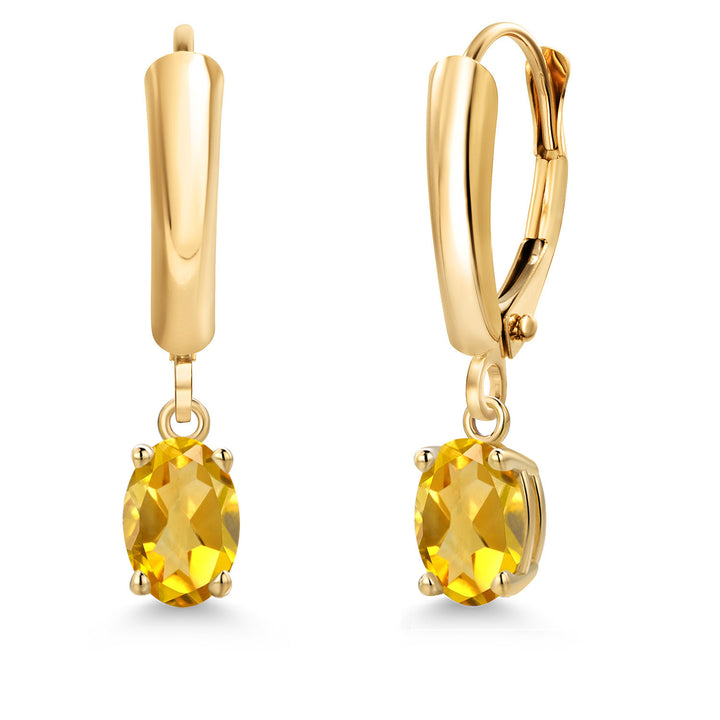 Citrine - November_Earrings in 14K Yellow Gold
