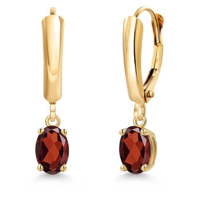 Garnet - January_Earrings in 14K Yellow Gold