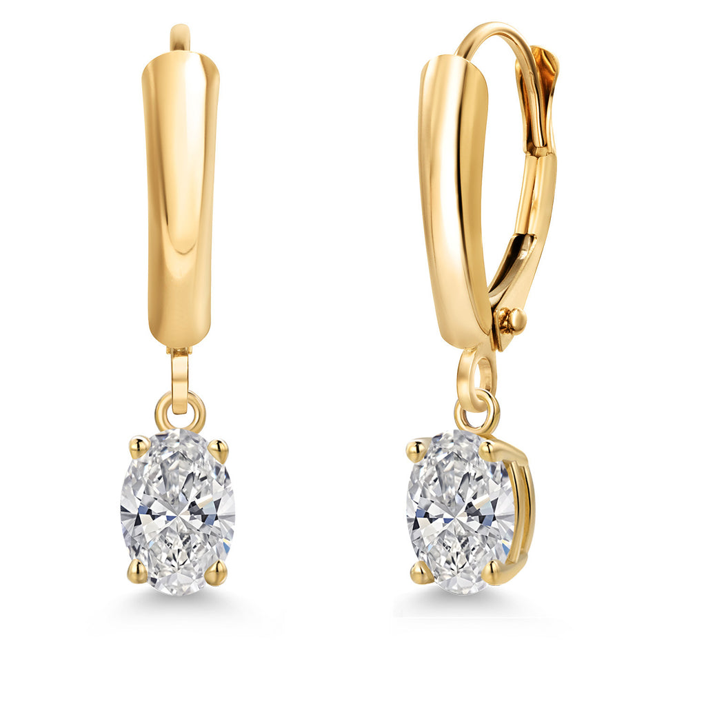 White Lab Grown Diamond - April_Earrings in 14K Yellow Gold