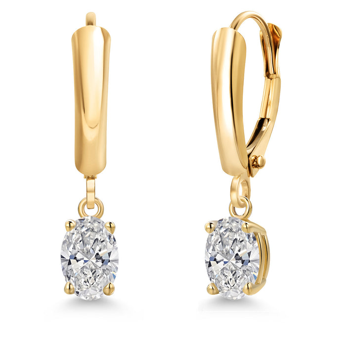 White Lab Grown Diamond - April_Earrings in 14K Yellow Gold