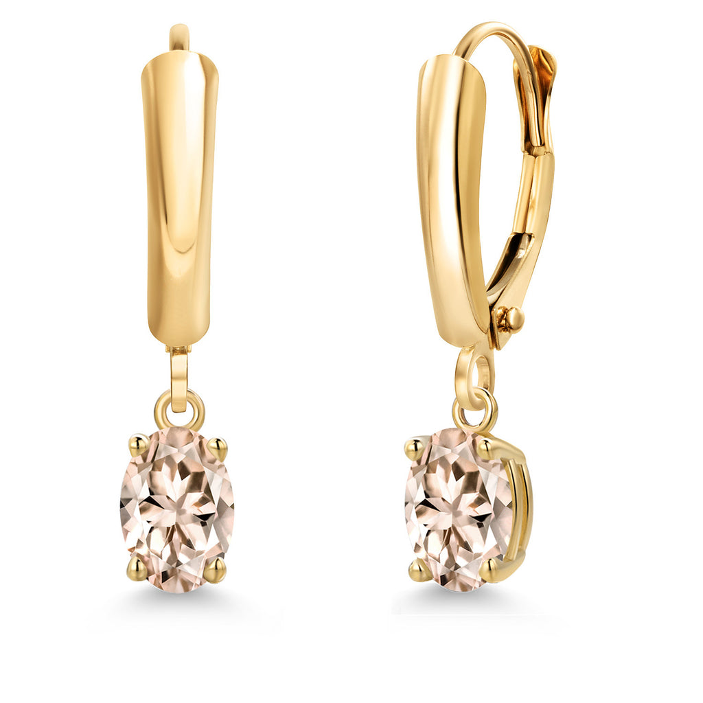 Morganite - October_Earrings in 14K Yellow Gold