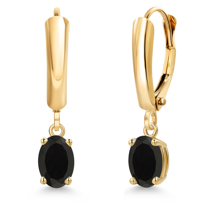 Onyx - December_Earrings in 14K Yellow Gold