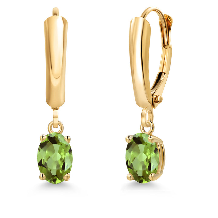 Peridot - August_Earrings in 14K Yellow Gold