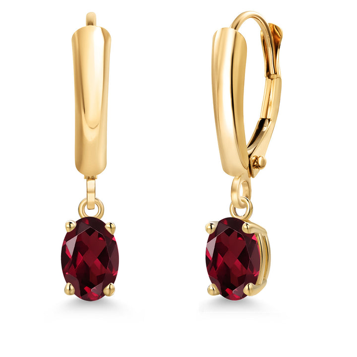 Rhodolite Garnet_Earrings in 14K Yellow Gold