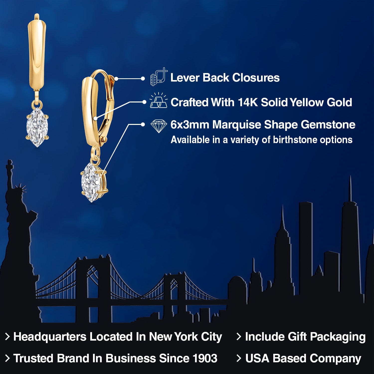 Earrings in 14K Yellow Gold