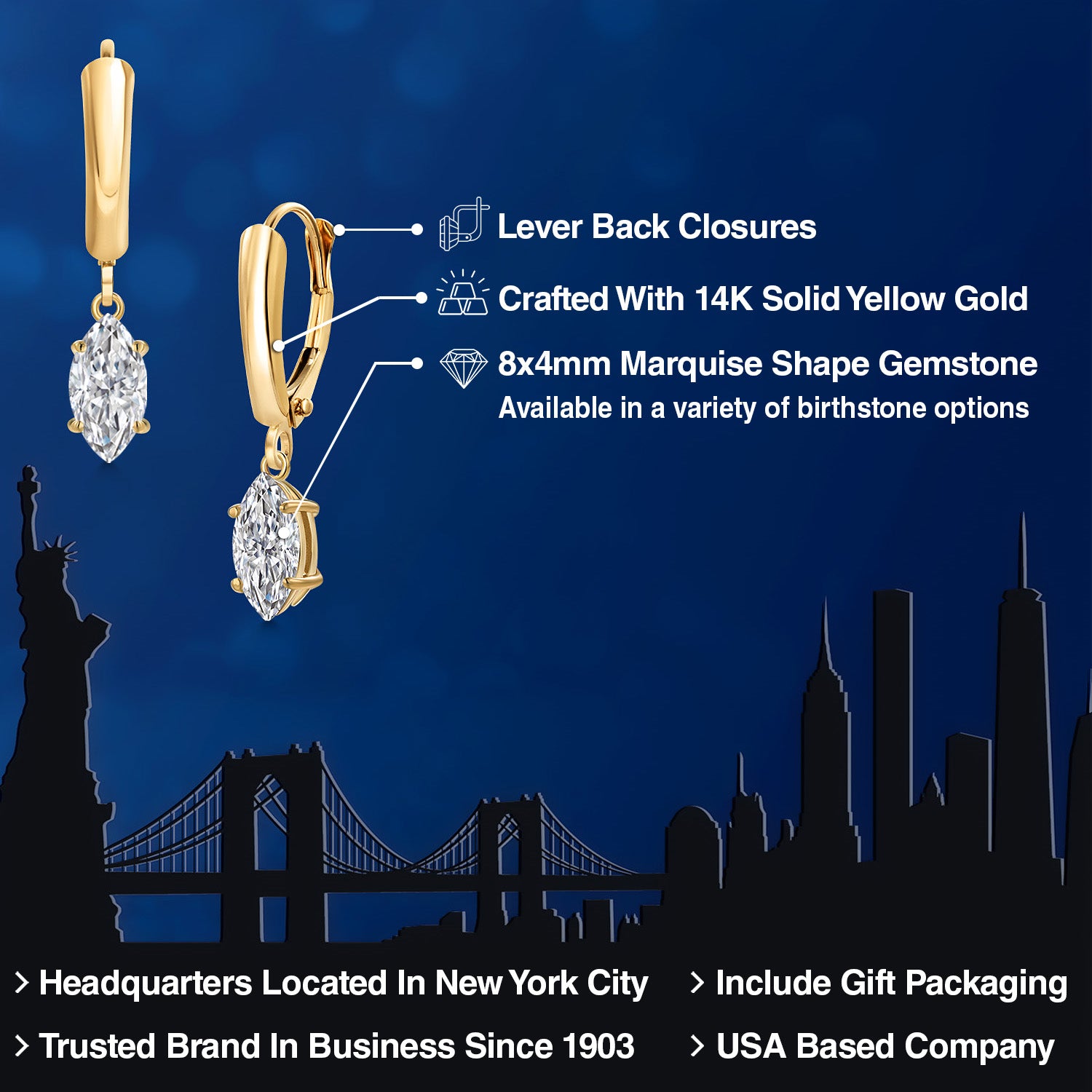 Earrings in 14K Yellow Gold