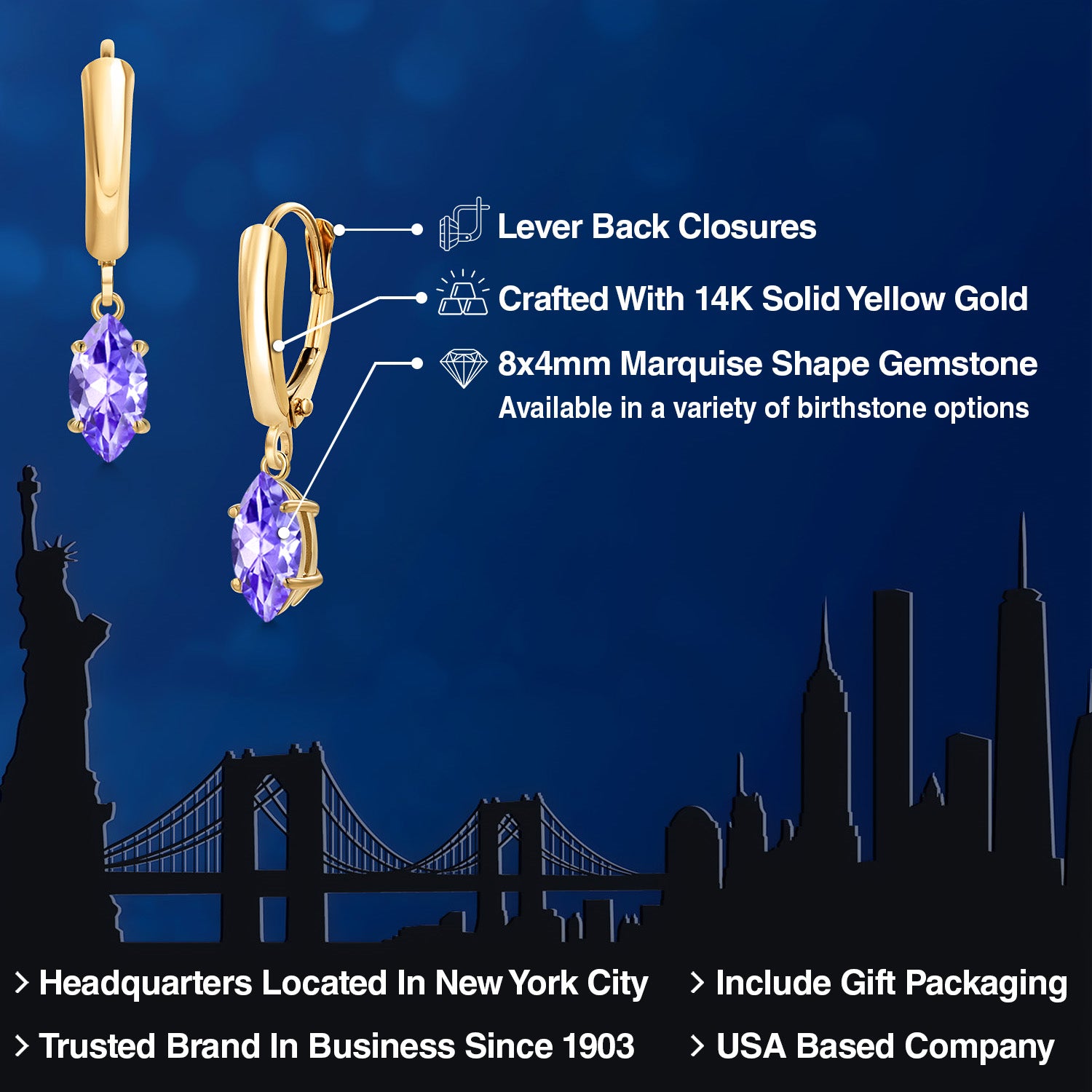 Earrings in 14K Yellow Gold