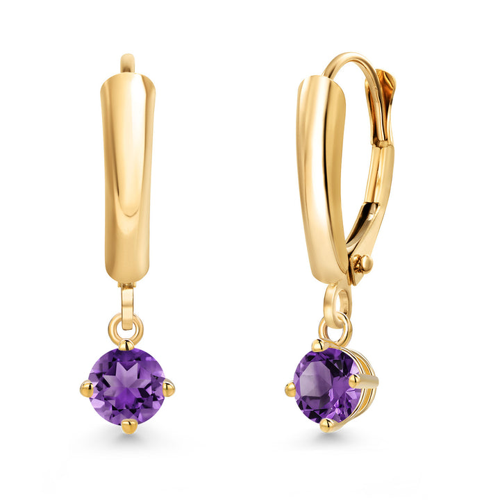 Amethyst - February_Earrings in 14K Yellow Gold