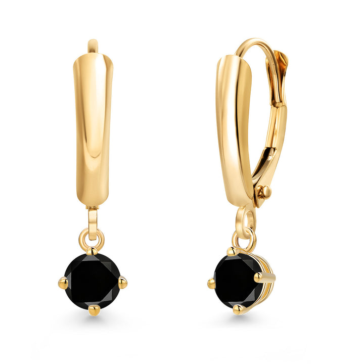 Black Diamond - April_Earrings in 14K Yellow Gold
