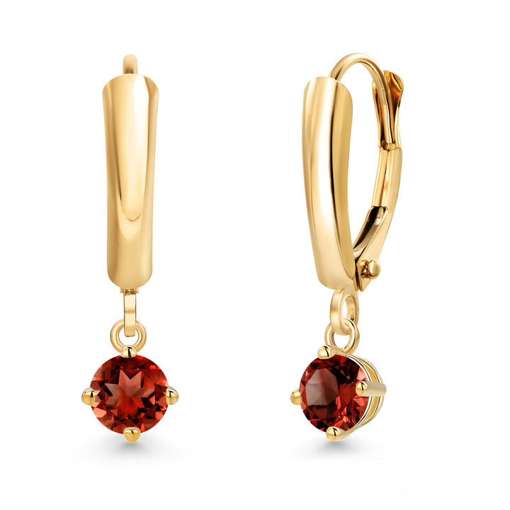 Garnet - January_Earrings in 14K Yellow Gold