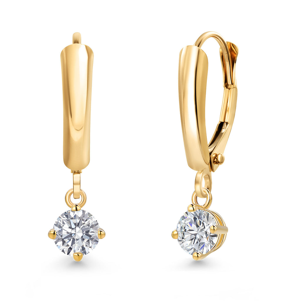 White Lab Grown Diamond - April_Earrings in 14K Yellow Gold