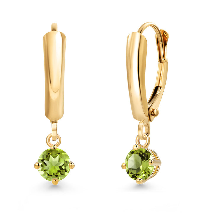 Peridot - August_Earrings in 14K Yellow Gold