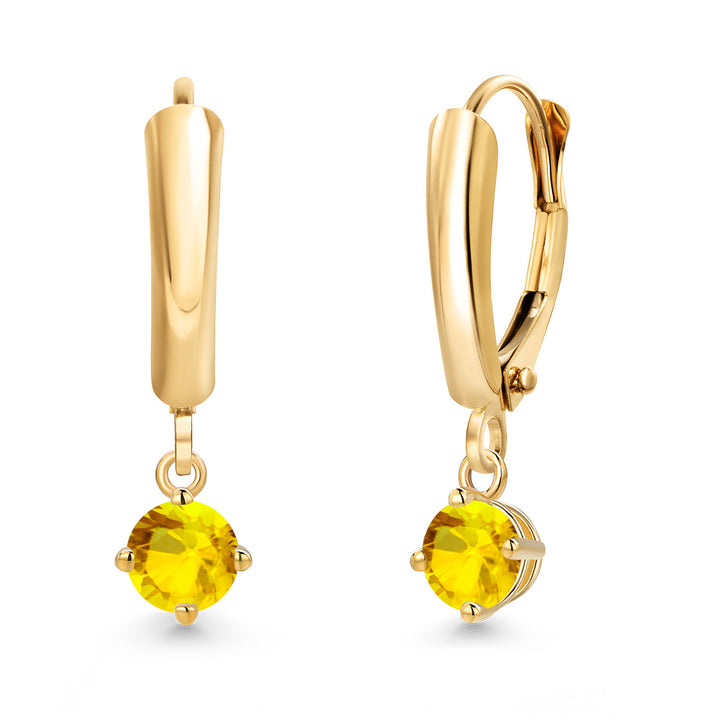 Yellow Sapphire - September_Earrings in 14K Yellow Gold