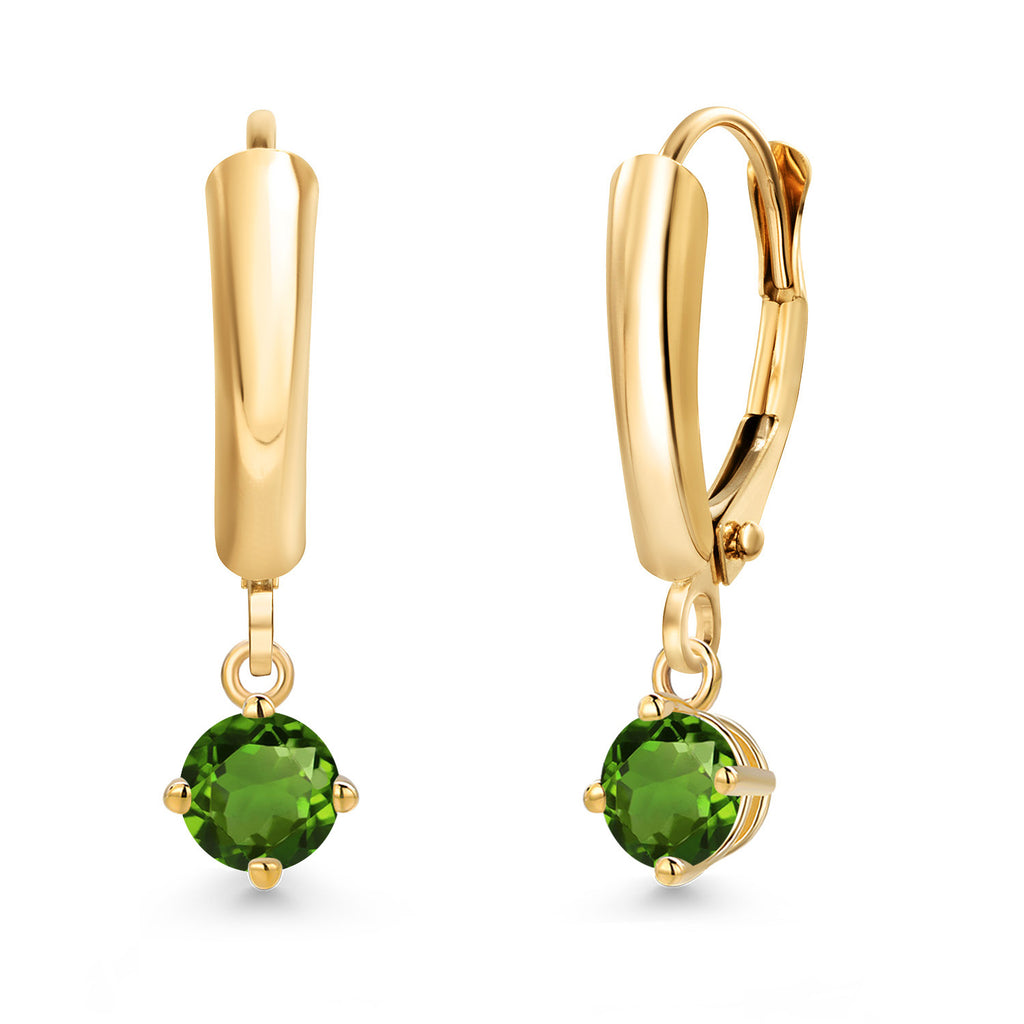 Green Tourmaline - October_Earrings in 14K Yellow Gold