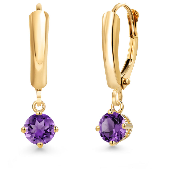Amethyst - February_Earrings in 14K Yellow Gold