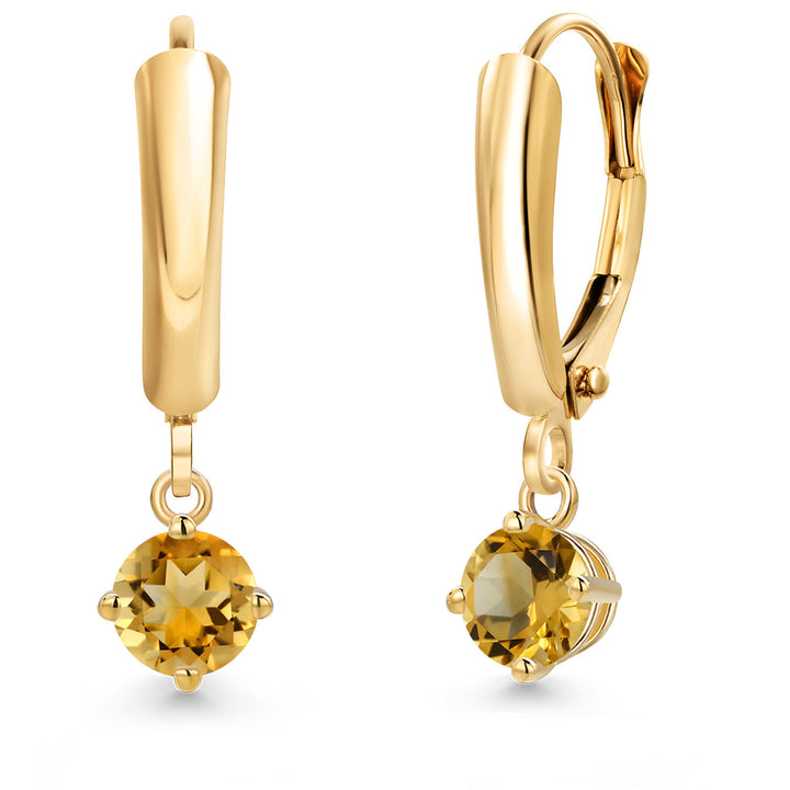Citrine - November_Earrings in 14K Yellow Gold