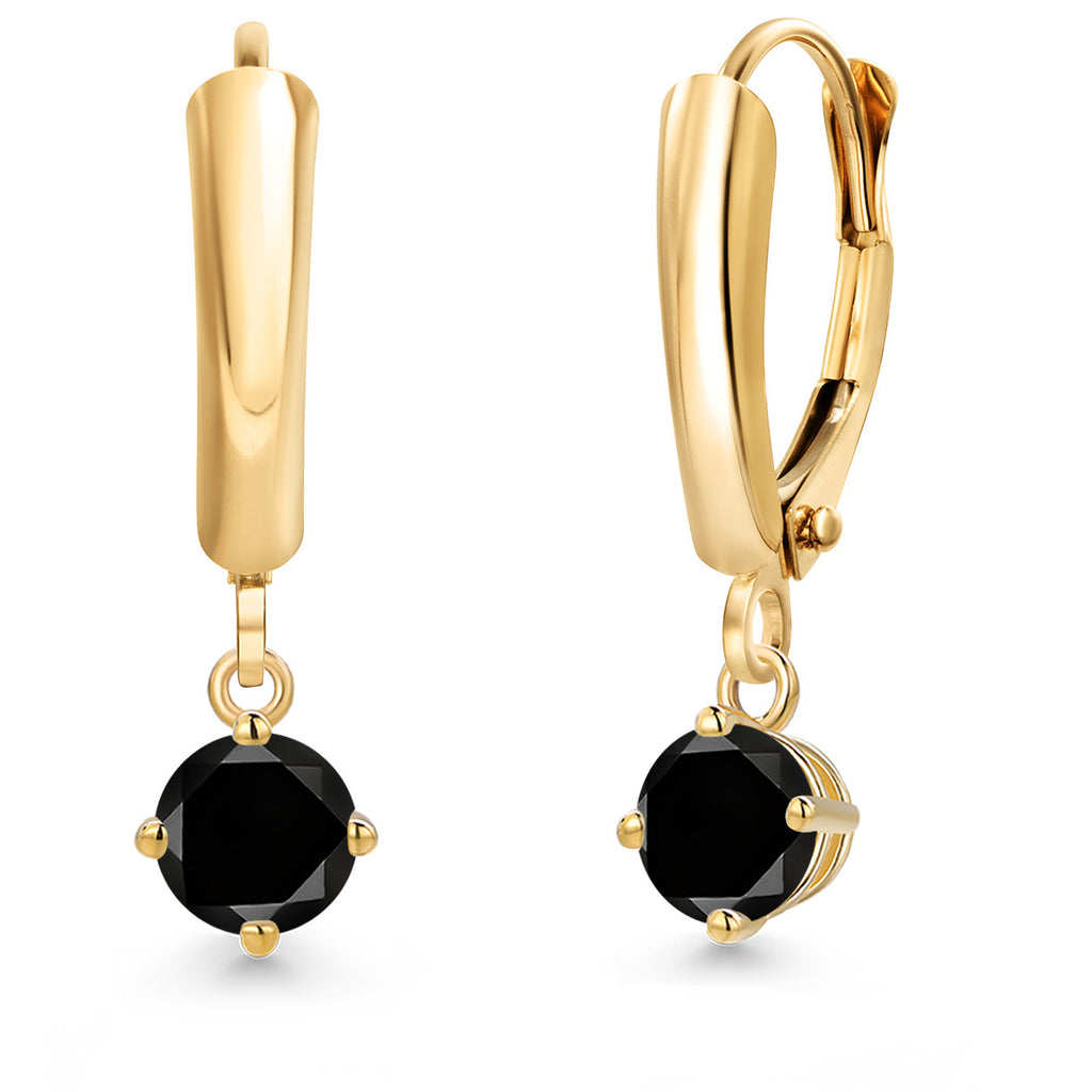 Black Diamond - April_Earrings in 14K Yellow Gold