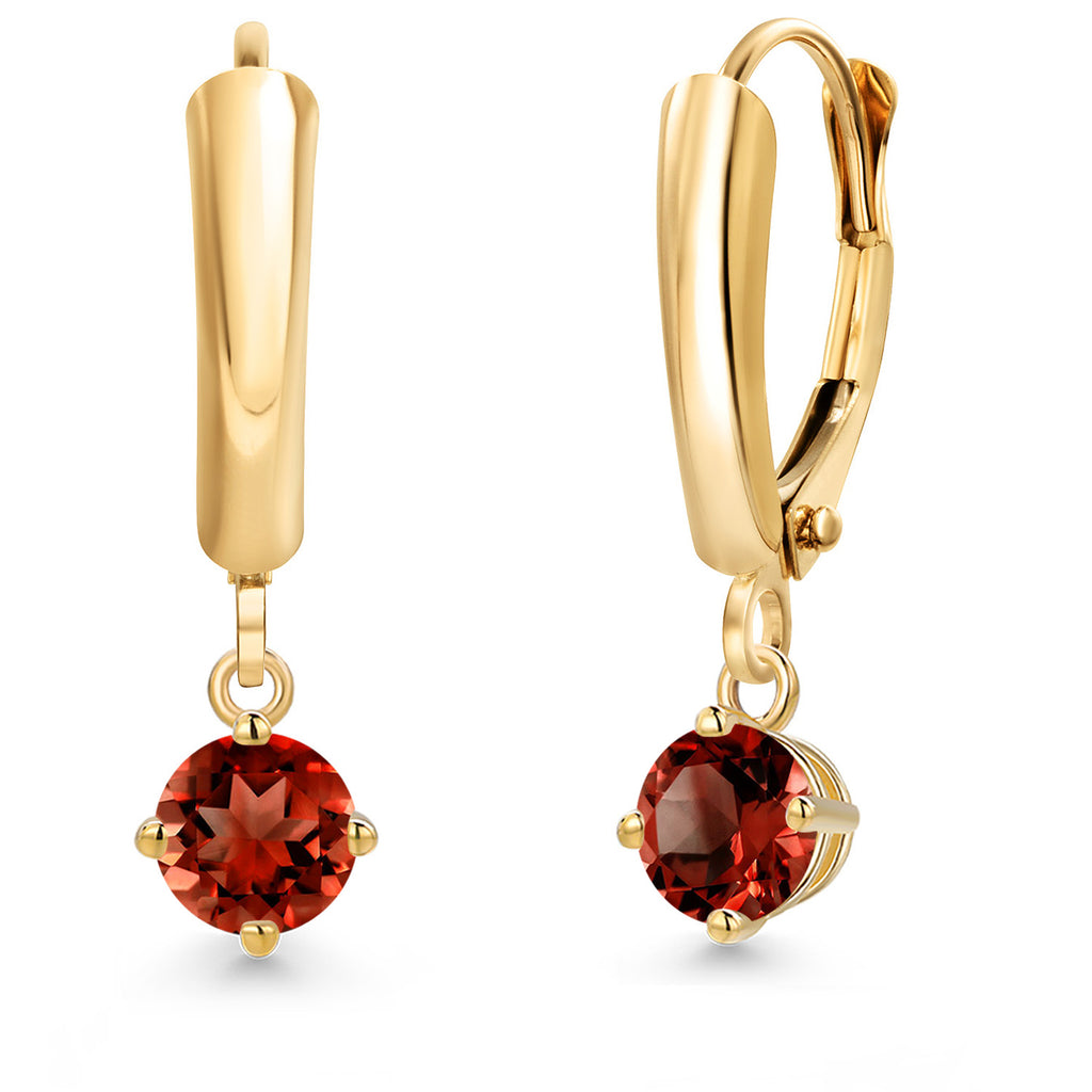 Garnet - January_Earrings in 14K Yellow Gold