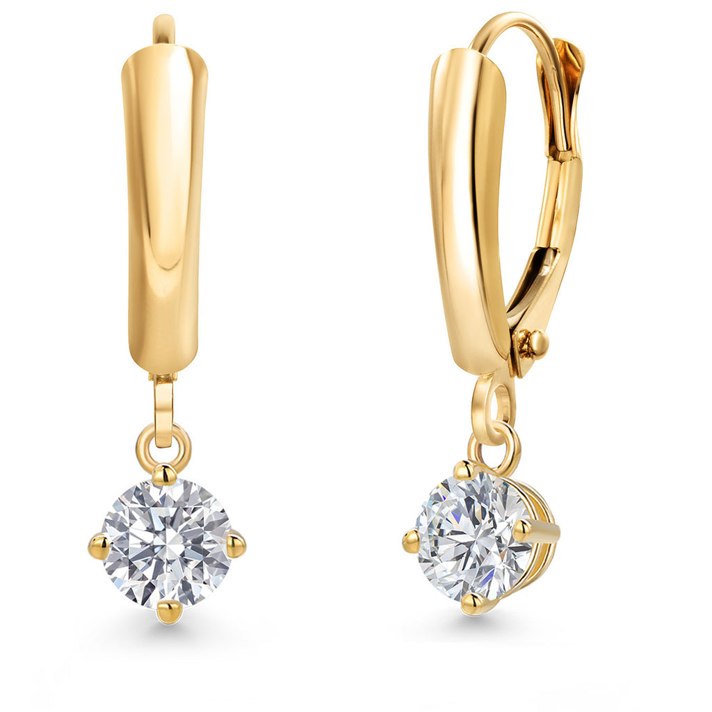 White Lab Grown Diamond - April_Earrings in 14K Yellow Gold