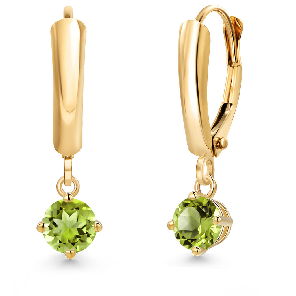 Peridot - August_Earrings in 14K Yellow Gold