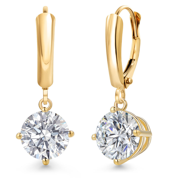 4.00 Cttw_Round Cut_Earrings in 14K Yellow Gold