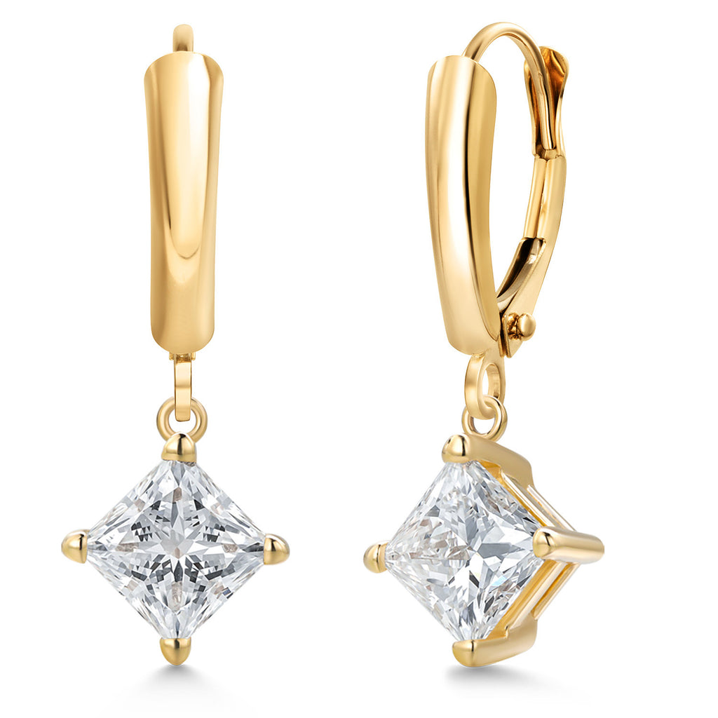 2.00 Cttw_Princess_Earrings in 14K Yellow Gold