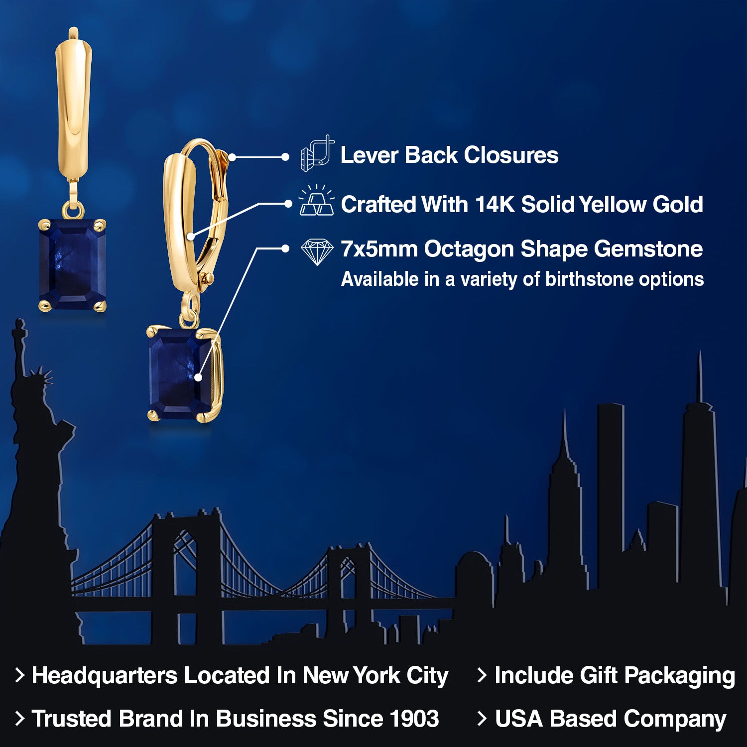 Earrings in 14K Yellow Gold