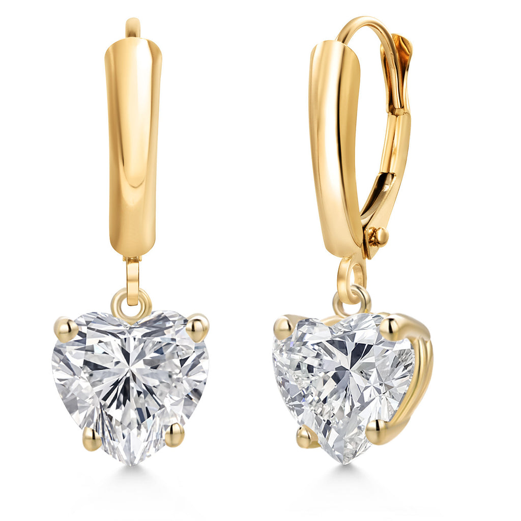 4.00 Cttw_Heart Shape_Earrings in 14K Yellow Gold