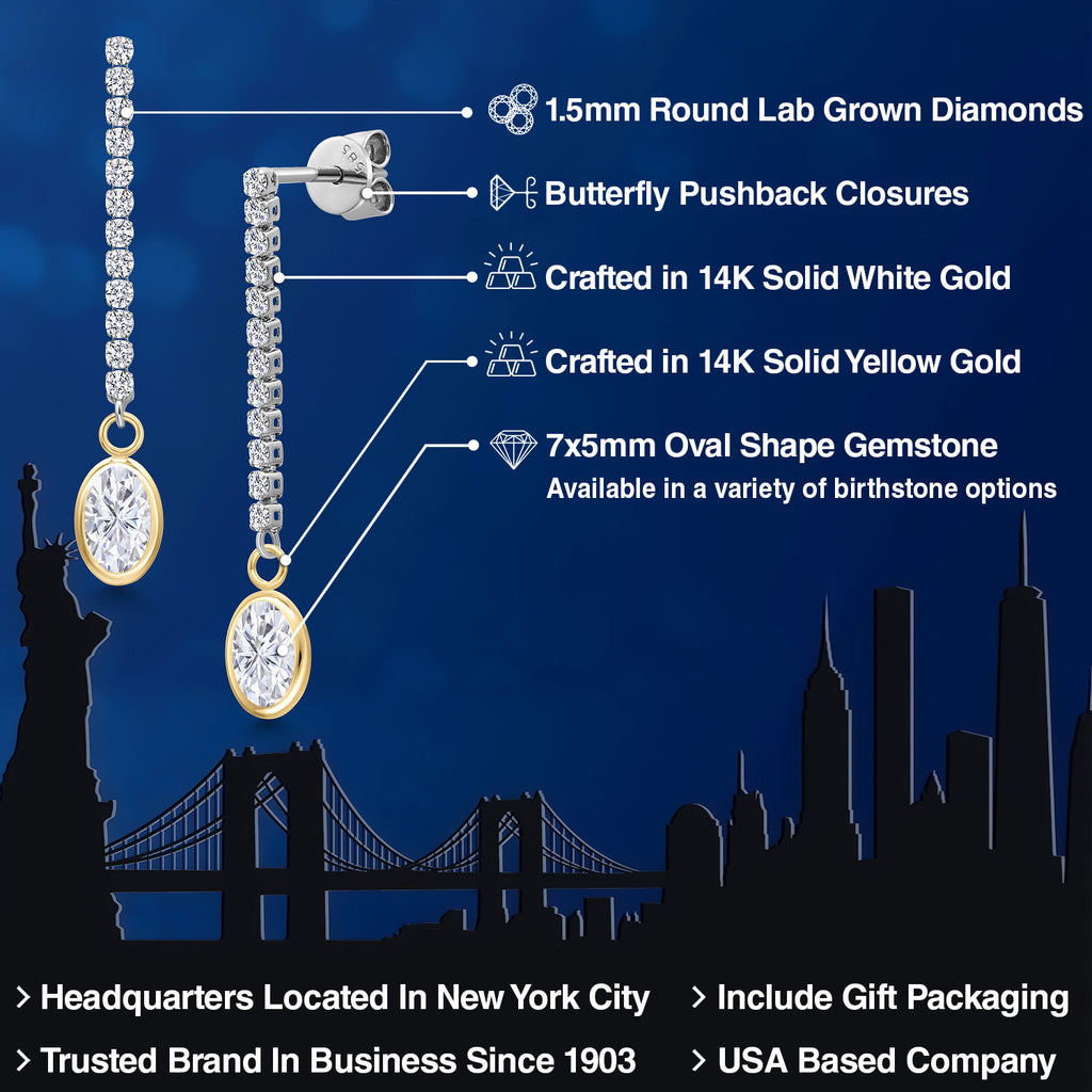 Earrings in 14K Two Tone Gold