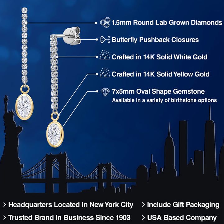 Earrings in 14K Two Tone Gold