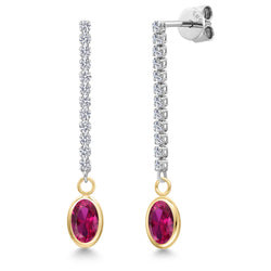Earrings in 14K Two Tone Gold