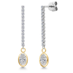 Earrings in 14K Two Tone Gold