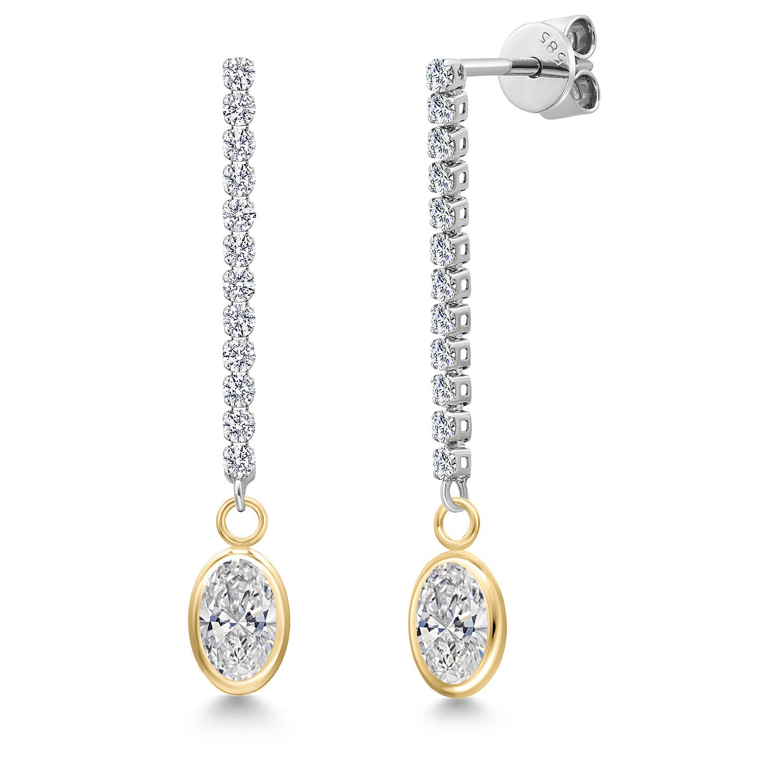 Earrings in 14K Two Tone Gold