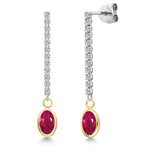 Earrings in 14K Two Tone Gold