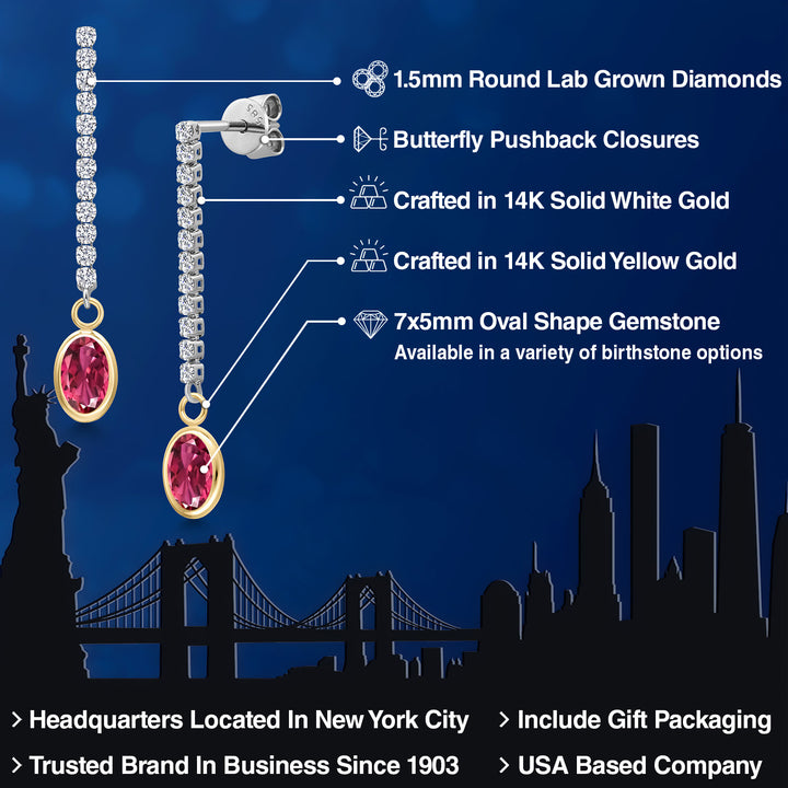 Earrings in 14K Two Tone Gold