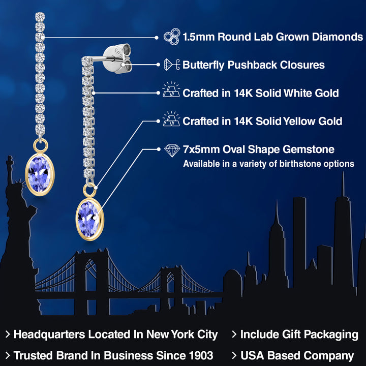 Earrings in 14K Two Tone Gold