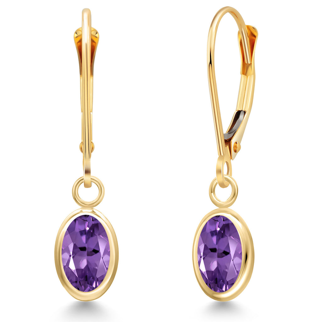 Amethyst - February_Earrings in 14K Yellow Gold