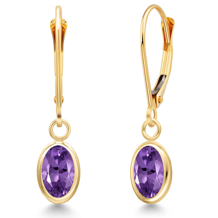 Amethyst - February_Earrings in 14K Yellow Gold